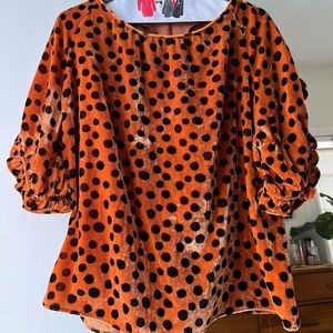 Madewell leopard print velvet top